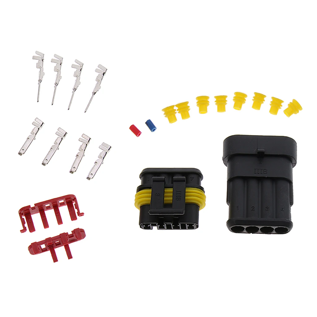1 Set Car Part 4Pin Way Sealed Waterproof Electrical Wire Connector Plug 1 Set Car Part 4Pin Way Sealed Waterproof Electrical Wire Connector Plug