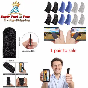 2 Pcs Breathable Game Controller Finger Cover Sweat Proof Gaming Finger Gloves Non-Scratch Sleeve Sensitive Mobile Touch Screen 
2 Pcs Breathable Game Controller Finger Cover Sweat Proof Gaming Finger Gloves Non-Scratch Sleeve Sensitive Mobile Touch Screen
