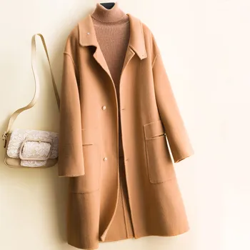 2020 Autumn Winter Elegant Lady Pure 100% Wool Coat Women Slim Long Outerwear Female Handmade Cashmere Double-Sided Wool Jacket
2020 Autumn Winter Elegant Lady Pure 100% Wool Coat Women Slim Long Outerwear Female Handmade Cashmere Double-Sided Wool Jacket
