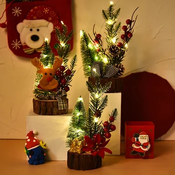 New Mini Christmas Tree With Light-emitting Wood Base Table Top Christmas Tree Pine Fruit Deer Safflower Style
New Mini Christmas Tree With Light-emitting Wood Base Table Top Christmas Tree Pine Fruit Deer Safflower Style
