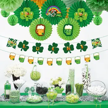 12pcs St. Patrick Party Decoration Beer Garland Shamrock Banner Pom Pom Honeycomb Paper Fans Baby Shower Birthday Party Supplies
12pcs St. Patrick Party Decoration Beer Garland Shamrock Banner Pom Pom Honeycomb Paper Fans Baby Shower Birthday Party Supplies