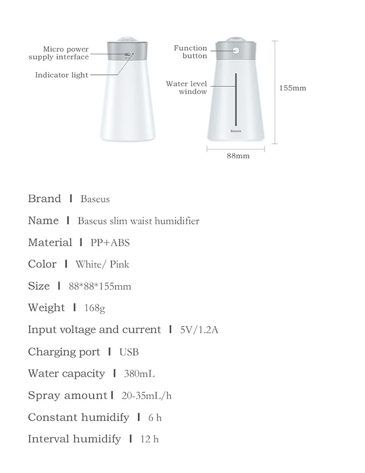 Baseus Humidifier Air Diffuser Difusor Humidificador For Home Office Car Aroma Diffuser Air Humidifier With Colorful Light Fan Baseus Humidifier Air Diffuser Difusor Humidificador For Home Office Car Aroma Diffuser Air Humidifier With Colorful Light Fan