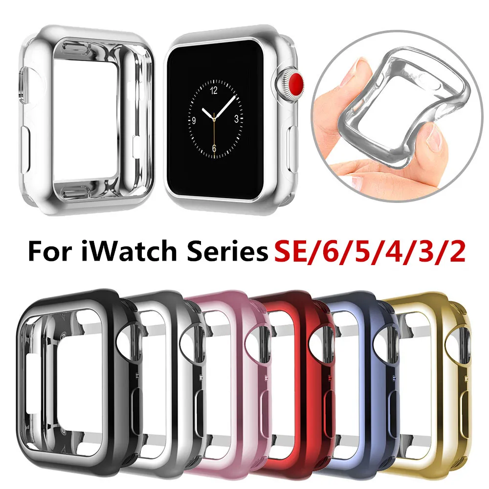 Мягкий защитный чехол из ТПУ для Apple Watch 6 Series SE 5 4 3 2 гибкий бампер iWatch 38 мм 42 40 44