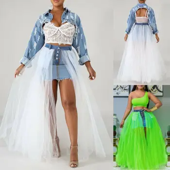 Women Mesh Sheer Split Long Skirt High Waist Summer Party Cocktail Wrap Dress
Women Mesh Sheer Split Long Skirt High Waist Summer Party Cocktail Wrap Dress