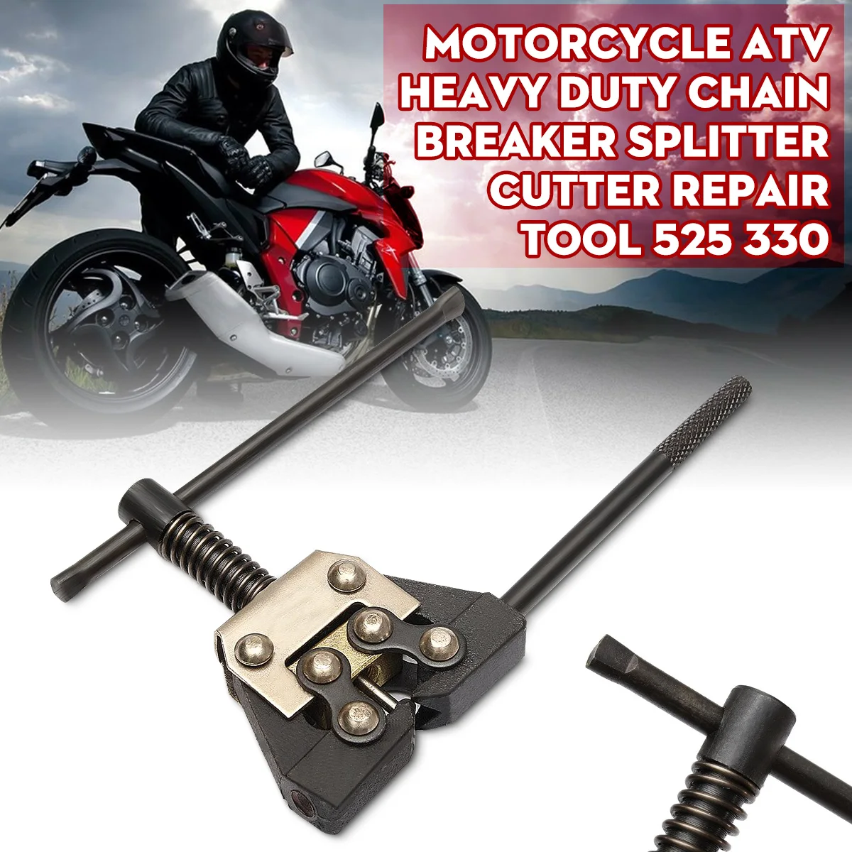 Chain Cutter Breaker Tool fit chain sizes 415 420 428 520 530 Motorcycle Dirt Bike ATV Chain Link Breaker Splitter Remover Tool
Chain Cutter Breaker Tool fit chain sizes 415 420 428 520 530 Motorcycle Dirt Bike ATV Chain Link Breaker Splitter Remover Tool