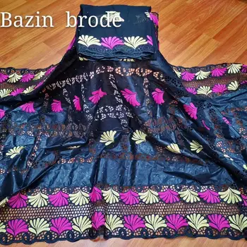 African bazin riche fabric with brode Latest fashion embroidery bazin lace fabric with net lace 7 yards 
African bazin riche fabric with brode Latest fashion embroidery bazin lace fabric with net lace 7 yards