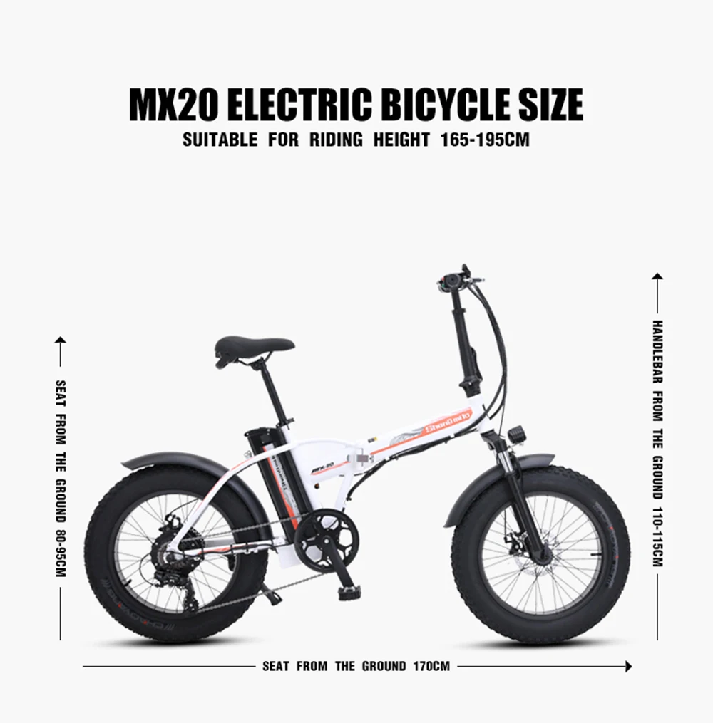 Flash Deal Electric bike 20 inch eBike snowbike 48V 15AH lithium battery hidden Adult commuter bike electric bicycle 13