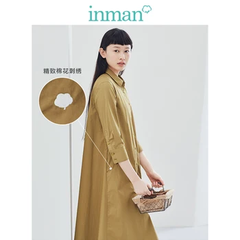 INMAN 2020 Spring New Arrival Literary Pure Color Lapel Simple and Elegant Minimalism Loose Medium Sleeve Dress 
INMAN 2020 Spring New Arrival Literary Pure Color Lapel Simple and Elegant Minimalism Loose Medium Sleeve Dress