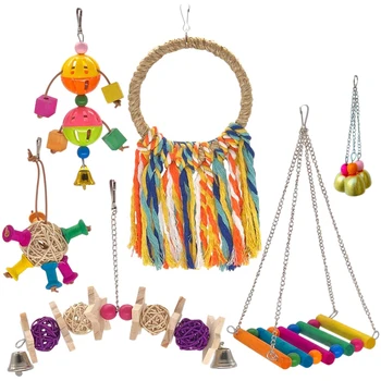 6 Pcs Parakeet Toys Bird Swing Chewing Toys Parrot Hammock Bell Parrot Chewing Toys
6 Pcs Parakeet Toys Bird Swing Chewing Toys Parrot Hammock Bell Parrot Chewing Toys
