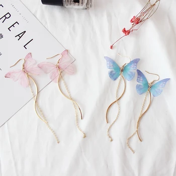 Trendy Temperament Yarn Butterfly Dangle Earrings Long Ear Line Rhinestone Pendientes Fashion Earrings For Women Jewelry Brincos
Trendy Temperament Yarn Butterfly Dangle Earrings Long Ear Line Rhinestone Pendientes Fashion Earrings For Women Jewelry Brincos