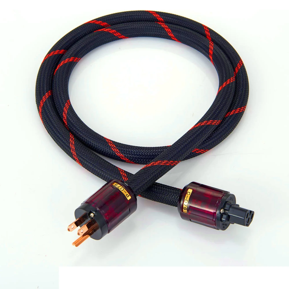 Hi-end OFC Copper US Power Cable P-079+P-079 power plug connector jack Extension cable AMP supply | Электроника
