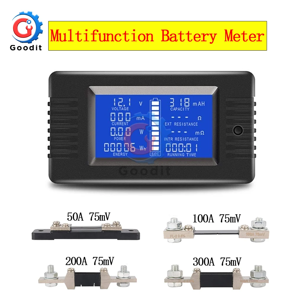 PZEM-015 0-200v 0-300A Digital Ammeter Voltmeter Energy Meter Car Battery Capacity Tester with 50A 100A 200A 300A 75mV shunt
PZEM-015 0-200v 0-300A Digital Ammeter Voltmeter Energy Meter Car Battery Capacity Tester with 50A 100A 200A 300A 75mV shunt