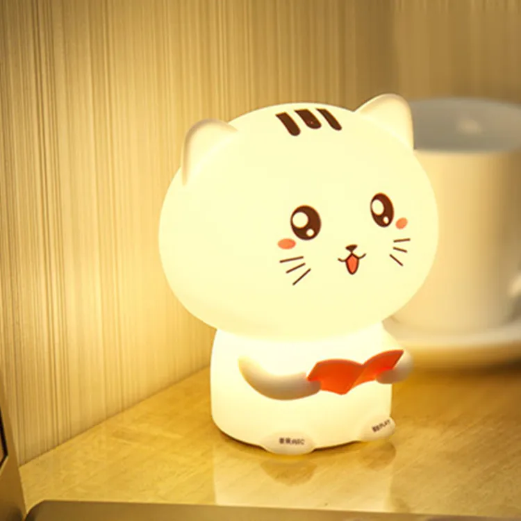 Recording Message Cat Silicone Clapping Lamp Colorful Remote Control Night Light Creative Children Cartoon Popular Studio Music
Recording Message Cat Silicone Clapping Lamp Colorful Remote Control Night Light Creative Children Cartoon Popular Studio Music