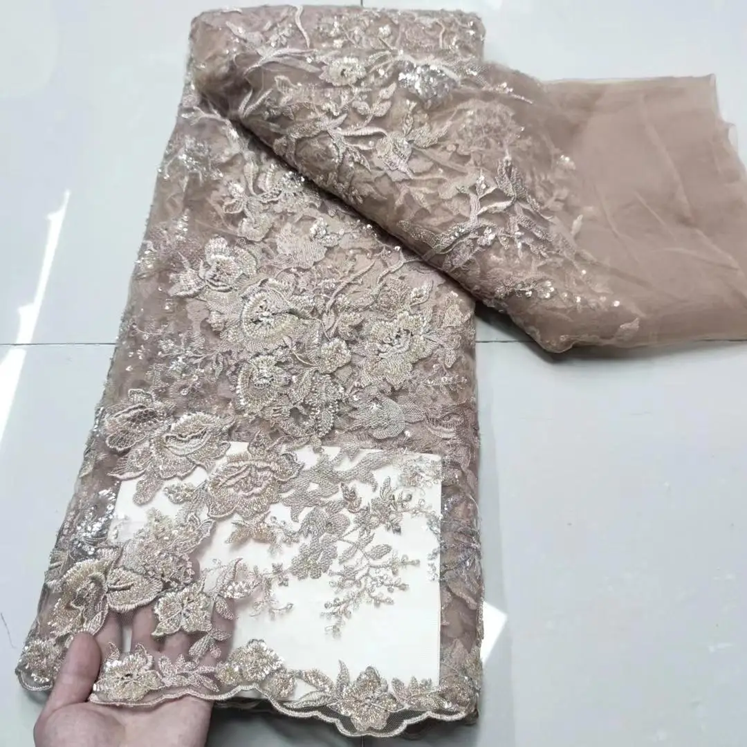 (5yards/pc) High quality nude color African French net lace tube beads embroidered tulle lace fabric for wedding dress FYY038
(5yards/pc) High quality nude color African French net lace tube beads embroidered tulle lace fabric for wedding dress FYY038
