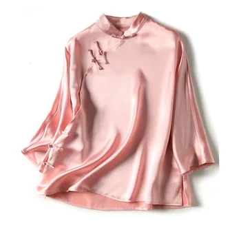 2019 Women's clothing Blouses & Shirts ladies tops plus size office casual long sleeve sexy pink silk cheogsam ware free ship 
2019 Women's clothing Blouses & Shirts ladies tops plus size office casual long sleeve sexy pink silk cheogsam ware free ship