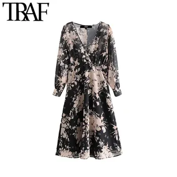 TRAF Women Vintage Elegant Floral Print Chiffon Midi Dress Fashion Long Sleeve Side Zipper See Through Female Dresses Vestidos
TRAF Women Vintage Elegant Floral Print Chiffon Midi Dress Fashion Long Sleeve Side Zipper See Through Female Dresses Vestidos