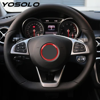YOSOLO Steering Wheel Ring Trim Self Adhesive Circle Sticker for Mercedes Benz CLA GLK A Class W204 W246 W176 W117 C117