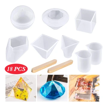 18Pcs Silicone Casting Mold For DIY Resin Art Handmade DIY Jewelry 6 Shapes Silicone Casting Mold Tools For Clay Epoxy Resin
18Pcs Silicone Casting Mold For DIY Resin Art Handmade DIY Jewelry 6 Shapes Silicone Casting Mold Tools For Clay Epoxy Resin