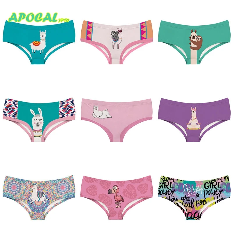 APOCAL Cartoon Alpaca Women's Panties 3D Print Briefs Cotton Printing Hipster Funny Seamless Sexy Female Underwear Women Panties
APOCAL Cartoon Alpaca Women's Panties 3D Print Briefs Cotton Printing Hipster Funny Seamless Sexy Female Underwear Women Panties