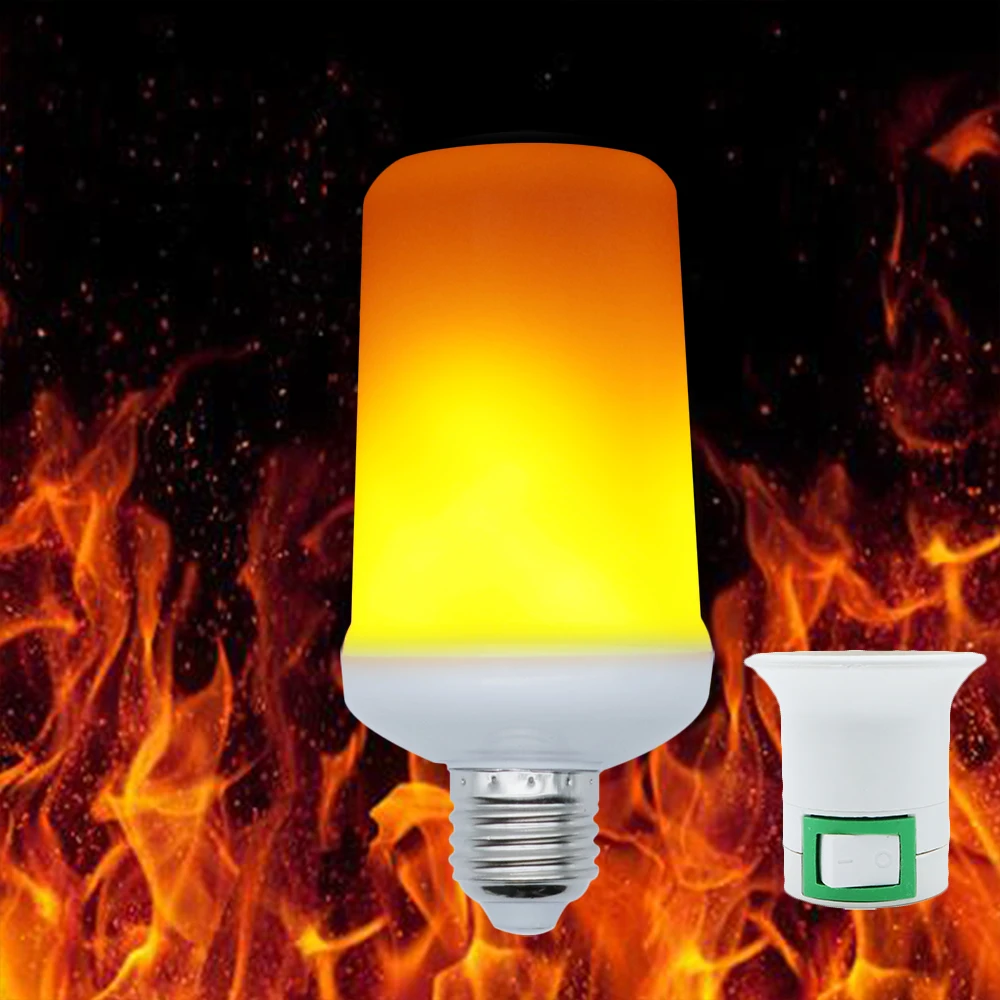 E27 LED Flame Effect Corn Bulb 4 Modes AC 85-265V Fire Light Bulbs Flickering Emulation Gravity Decor Lamp 
E27 LED Flame Effect Corn Bulb 4 Modes AC 85-265V Fire Light Bulbs Flickering Emulation Gravity Decor Lamp