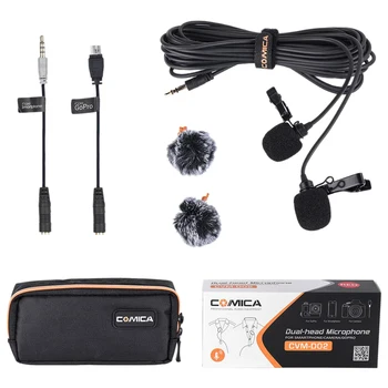 Comica CVM-D02B Dual-Head Lavalier Lapel Microphone for Canon Nikon Sony A7 A6300 Camera / for Iphone 6 6Plus Smartphone / for
Comica CVM-D02B Dual-Head Lavalier Lapel Microphone for Canon Nikon Sony A7 A6300 Camera / for Iphone 6 6Plus Smartphone / for