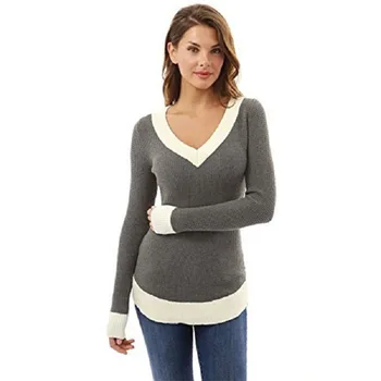 2019 Hot Selling wishebay Women's Stitching Color Sweater Long-Sleeve V-neck Top 9038 Women's 
2019 Hot Selling wishebay Women's Stitching Color Sweater Long-Sleeve V-neck Top 9038 Women's
