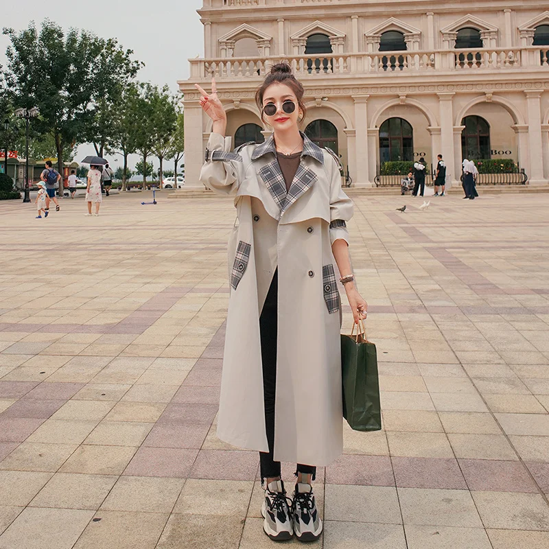 2021 Autumn New Style Good Quality Large Quantity in Stock with Price Difference Contrast Color Trench Coat 213a-6609 | Женская одежда