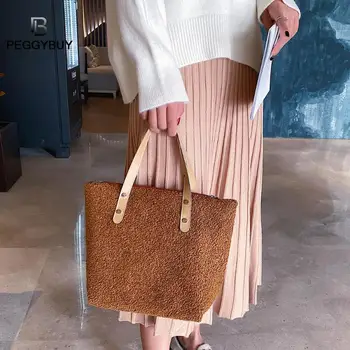 Fashion Women Handbag Fleece Pure Color Shoulder Shopping Bag Casual Totes Handbag Purse Messenger Bags Dropshipping
Fashion Women Handbag Fleece Pure Color Shoulder Shopping Bag Casual Totes Handbag Purse Messenger Bags Dropshipping