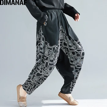 DIMANAF Oversize Women Pants Trousers Pantalones Vintage Cotton Spliced Plaid Black Female Harem Pants Loose Plus Size Spring 
DIMANAF Oversize Women Pants Trousers Pantalones Vintage Cotton Spliced Plaid Black Female Harem Pants Loose Plus Size Spring