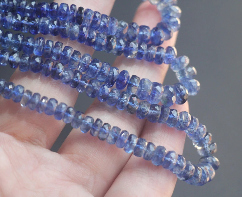 134.4carat,14 Inch Strand,Sup,rb-Finest natural Blue KYANITE Faceted Rondelles,2.8-6.8mm size 
134.4carat,14 Inch Strand,Sup,rb-Finest natural Blue KYANITE Faceted Rondelles,2.8-6.8mm size