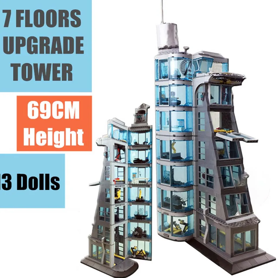 New 7 Floors Upgraded Version SuperHeroes Ironman Marvel Avengers Tower Avenger Endgame lepines Building Block Bricks Boy Gift
New 7 Floors Upgraded Version SuperHeroes Ironman Marvel Avengers Tower Avenger Endgame lepines Building Block Bricks Boy Gift