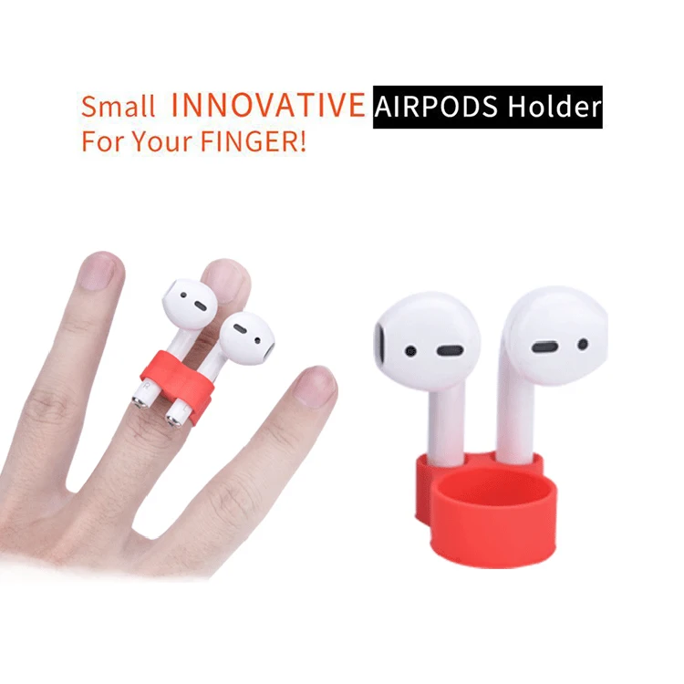 Кольцо-держатель на палец airpods защитный чехол для наушников apple силиконовый