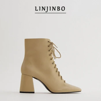 LINJINBO Autumn Square Toe Cross-Tied High Heels Boots Women Camel Color Ankle Boots For Women 2020 New PU Leather Women Shoes
LINJINBO Autumn Square Toe Cross-Tied High Heels Boots Women Camel Color Ankle Boots For Women 2020 New PU Leather Women Shoes