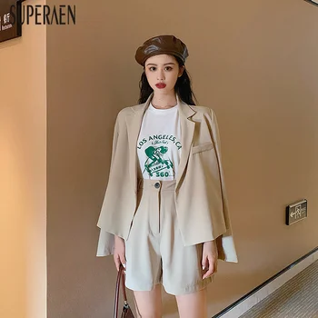 SuperAen Fashion Casual Women's Sets Spring New 2020 Long Sleeve Suit Jacket High Waist Shorts Solid Color Two Pieces Female
SuperAen Fashion Casual Women's Sets Spring New 2020 Long Sleeve Suit Jacket High Waist Shorts Solid Color Two Pieces Female