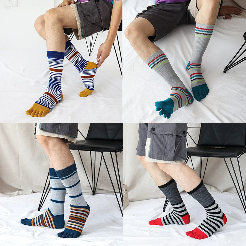 Casual Thicken Socks Mid-Calf Men Socks Breathable Colorful Five Toe Tube Absorbs Sweat Socks Soft Warm Stripe Finger Socks
Casual Thicken Socks Mid-Calf Men Socks Breathable Colorful Five Toe Tube Absorbs Sweat Socks Soft Warm Stripe Finger Socks