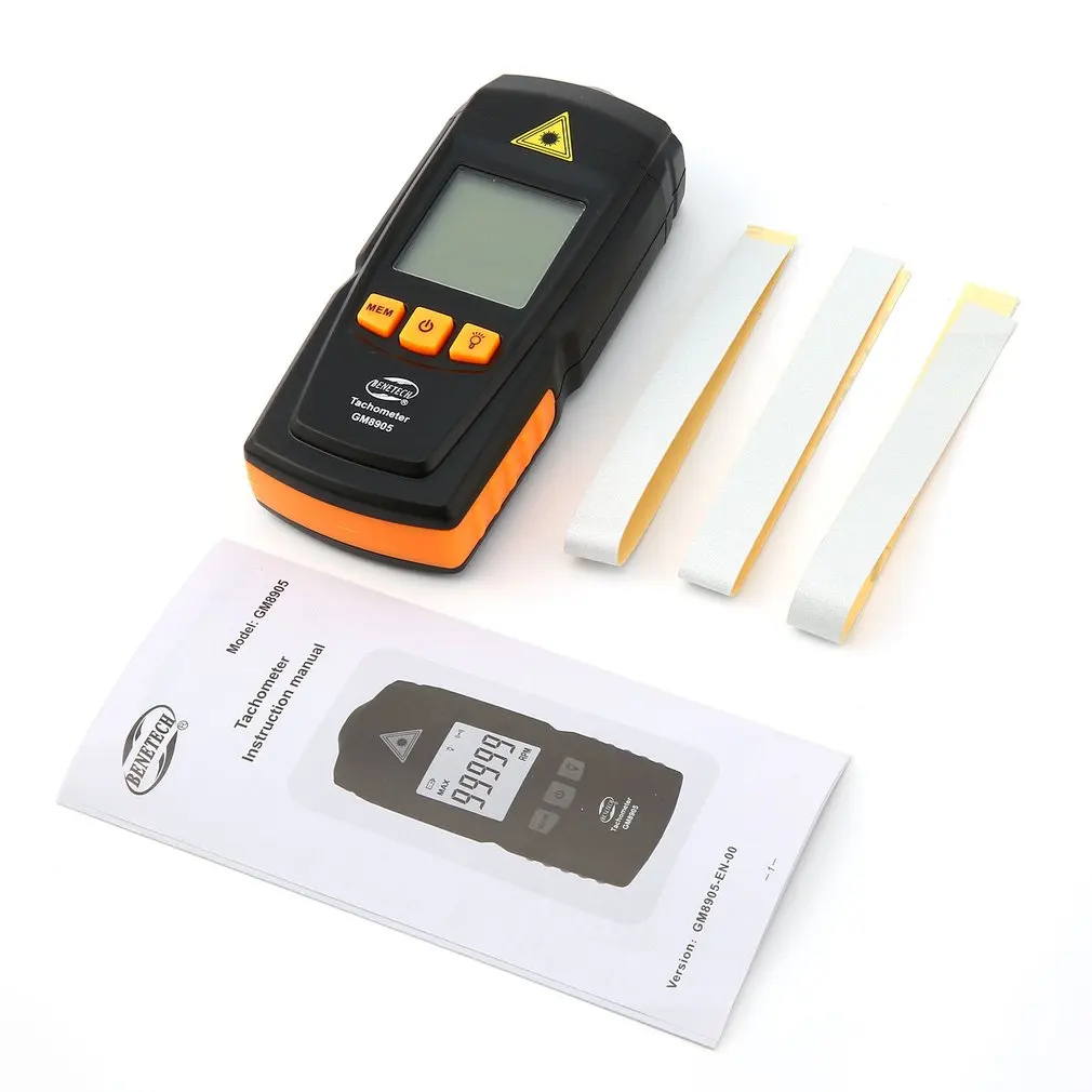 BENETECH GM8905 LCD Backlight Digital Laser Tachometer Non-Contact RPM Tach Tester Meter Motor Speed Gauge Testing Handheld
BENETECH GM8905 LCD Backlight Digital Laser Tachometer Non-Contact RPM Tach Tester Meter Motor Speed Gauge Testing Handheld