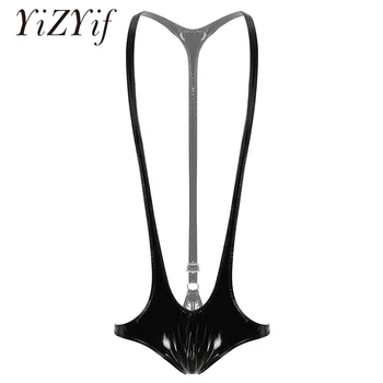 Mens Wrestling Singlet Bodysuit One-piece Wet Look Patent Leather Open Chest Racer Back Jockstrap Leotard Underwear Jumpsuits
Mens Wrestling Singlet Bodysuit One-piece Wet Look Patent Leather Open Chest Racer Back Jockstrap Leotard Underwear Jumpsuits