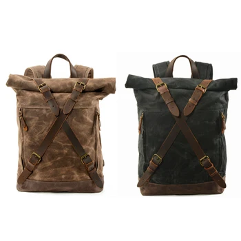 Canvas Backpacks for Men Oil Wax Canvas Leather Travel Backpack Large Waterproof Daypacks Retro Backpack
Canvas Backpacks for Men Oil Wax Canvas Leather Travel Backpack Large Waterproof Daypacks Retro Backpack