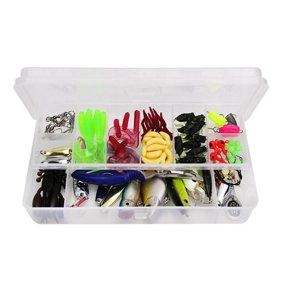 101 pcs Plastic Fishing Lure Set Multi function Crank Baits Lures Set Artificial Worm Silicone Fish Baits Soft Fishing Lure Lead 101 pcs Plastic Fishing Lure Set Multi function Crank Baits Lures Set Artificial Worm Silicone Fish Baits Soft Fishing Lure Lead