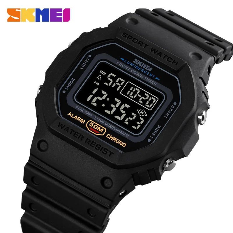 Фото SKMEI Multifunctional Digital Sport Watch Men 2 Time Count Down Mens Wristwatches Fashion Retro Male Watches digital watch 1628 |