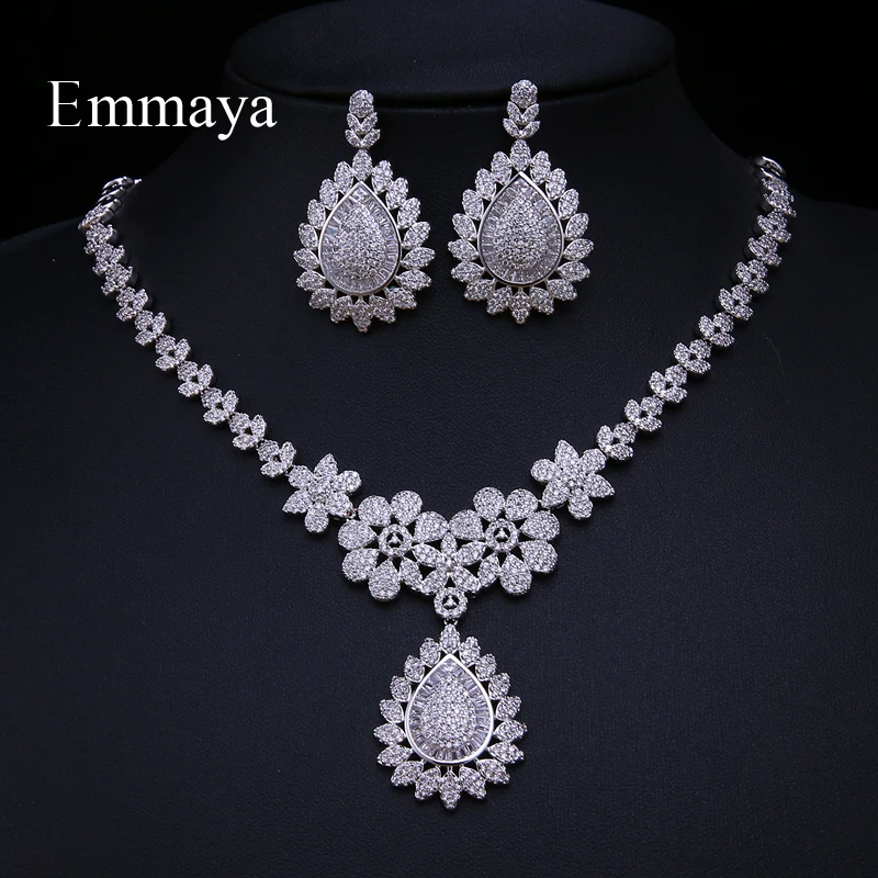 Emmaya женский модный комплект ювелирных изделий с серебряным покрытием
