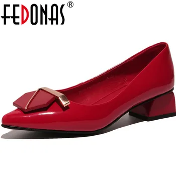 FEDONAS Fashion Metal Decoration Patent Leather Women's Shoes Newest Pointed Toe Thick Heels Pumps Party Night Club Shoes Woman 
FEDONAS Fashion Metal Decoration Patent Leather Women's Shoes Newest Pointed Toe Thick Heels Pumps Party Night Club Shoes Woman