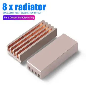 8pcs Computer Copper Heatsink Adhesive Sticker Laptop Desktop PC Cooling Heat Sink for RAM Memory Cooler Radiator
8pcs Computer Copper Heatsink Adhesive Sticker Laptop Desktop PC Cooling Heat Sink for RAM Memory Cooler Radiator