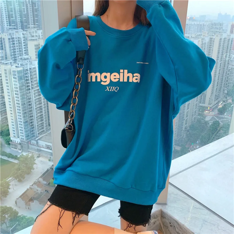 2020 new Korean Version Loose Simple Casual Hip-hop Print Blue Long-sleeved Pullover Sweatshirt Women's Top Trend
2020 new Korean Version Loose Simple Casual Hip-hop Print Blue Long-sleeved Pullover Sweatshirt Women's Top Trend