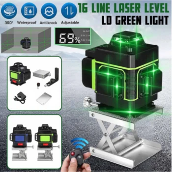 4D 16 Lines Laser Level Green Light Auto Self Leveling 360° Rotary Measure Cross Battery Remote Control Laser Leveler Tool
4D 16 Lines Laser Level Green Light Auto Self Leveling 360° Rotary Measure Cross Battery Remote Control Laser Leveler Tool