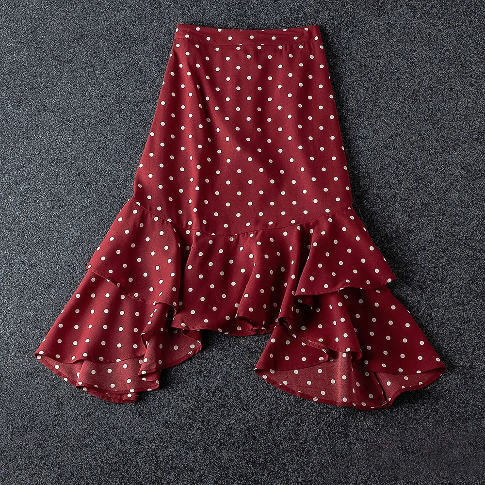 Fall Fashion Asymmetry Hem Dot Skirt Women Elegant Ruffle Slim Office Lady Skirts For Woman Good Quality Autumn Womens Skirt
Fall Fashion Asymmetry Hem Dot Skirt Women Elegant Ruffle Slim Office Lady Skirts For Woman Good Quality Autumn Womens Skirt