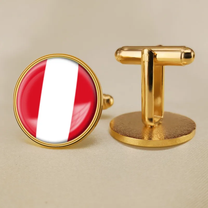 

Coat of Arms of Peru Peruvian Map Flag National Emblem Cufflinks