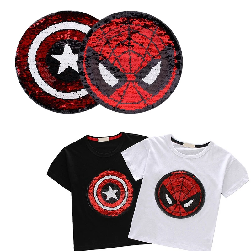 1 piece Reversible Change Colour Spiderman Patches for T Shirt Coat Sequins Sew On Embroidered Reverse Patch Appliques
1 piece Reversible Change Colour Spiderman Patches for T Shirt Coat Sequins Sew On Embroidered Reverse Patch Appliques