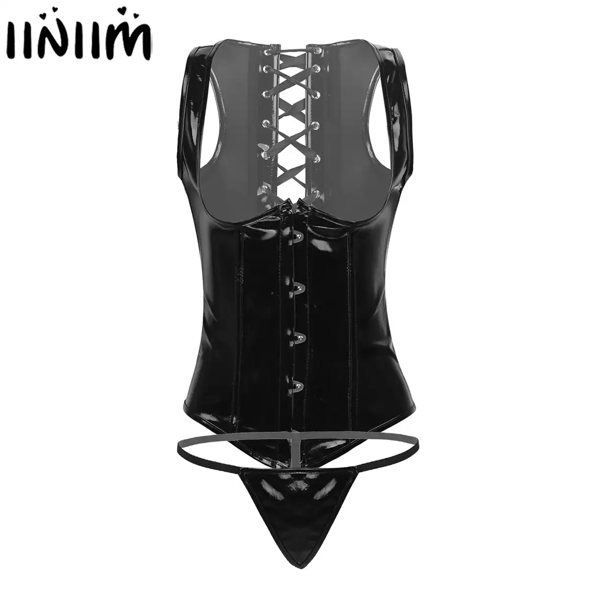 punk wetook femme clubwear back lace up corset bustier underbust