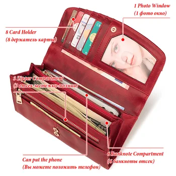 Ladies Wallet Leather Long Large Capacity Clutch RFID Card Slot Wallet European and American Wallet Mobile Phone Bag
Ladies Wallet Leather Long Large Capacity Clutch RFID Card Slot Wallet European and American Wallet Mobile Phone Bag